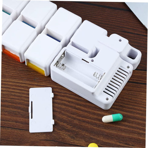 Weekly Pill Organizer Alarm Portable Medicine Case Compartments for Easy Dispensing Food-Grade Material Compact Design