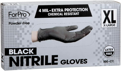 ForPro Professional Collection Disposable Nitrile Gloves, Chemical Resistant, Powder-Free, 100-Count