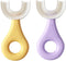 Kids' U Shaped Toothbrush Age 2-6 - 2 Premium Soft Toothbrushes with Travel Cases, Round Silicone Head