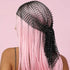 JEAIRTS Sparkly Rhinestone Mesh Headband, Stretchy Crystal Nightclub Headwrap for Women and Girls (1-Black)