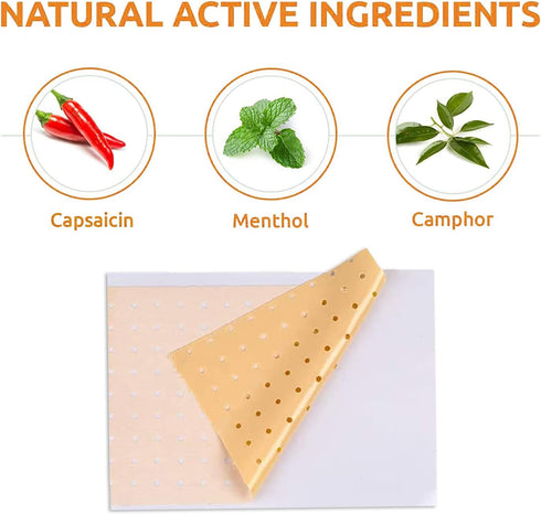 20 PCS Capsaicin & Pain Patches - Heat Patches for Back, Knee, Neck, Shoulder, Muscle (XL 4.72" * 7.09")