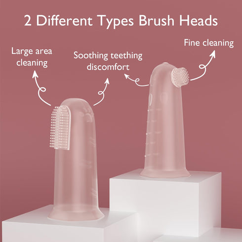 Momcozy Silicone Finger Toothbrush for Baby, Infant Toothbrush for Teething, 2 Pcs