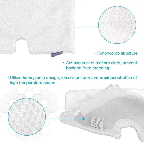 3 Pocket Steam Mop Pads - Double-Sided Rectangle Microfiber Refill Pad for Shark Euro Pro Mops