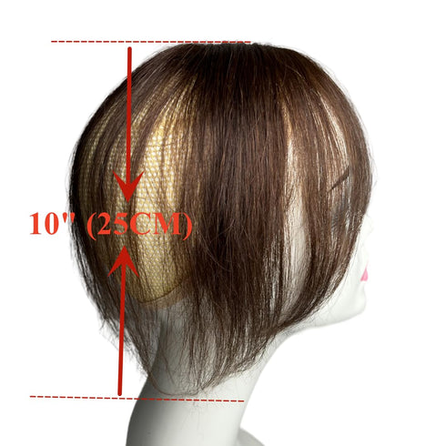 Natural Human Hair Bangs, Side Fringe Clip-in Extensions, Invisible Hairpieces for Women, Dark Brown