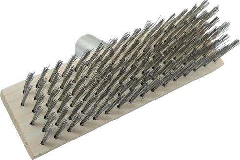 PZRT Wire Floor Brush Replacement Head Long Stiff Hair Stainless Steel Wire Brush Heavy Duty Outdoor Broom Head Deck