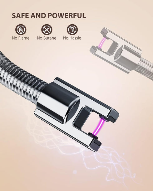 RONXS Long Electric Candle Lighters, Rechargeable USB Lighter with LED Battery Display, Flexible Neck Plasma Arc Lighter