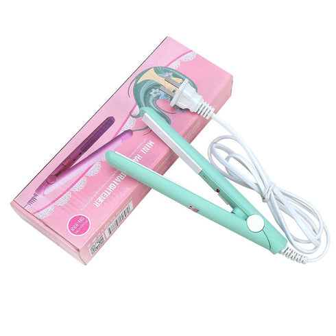 Mini Hair Straightener, Travel Size Flat Iron, Lightweight Portable Ceramic Tourmaline Heating Curler for Hair Styling,