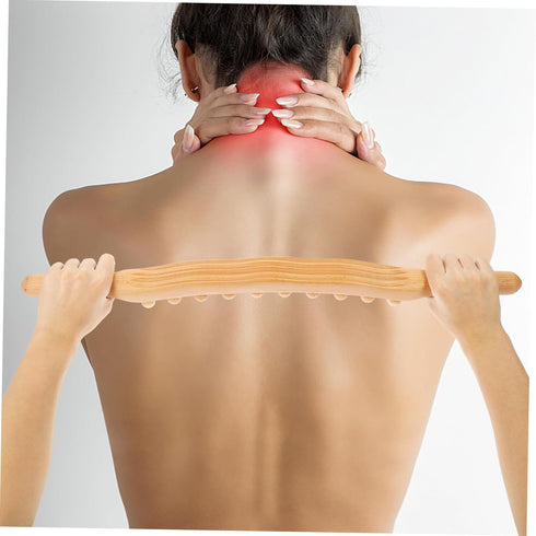 Wood Gua Sha Massage Tool with Beads Versatile Body Massage Stick for Deep Tissue Relief Acupoint Therapy and Muscle