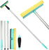 51" Squeegee for Window Cleaning - 2 in 1 Window Cleaning Squeegee Kit with Dual Side Rubber & Sponge