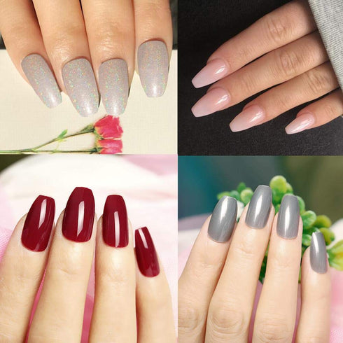 YIMART Coffin Fake Nails 500pcs Ballerina Acrylic Nails Full Cover, Ballet Shape Artificial False Nail Tips for