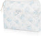 Makeup Bag Quilted Floral Cosmetic Bag for Women, Cute Cotton Travel Toiletry Organizer Bag (Blue Rose)