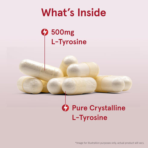 Jarrow Formulas L-Tyrosine 500 mg | 100 Capsules | Dietary Supplement for Brain Health