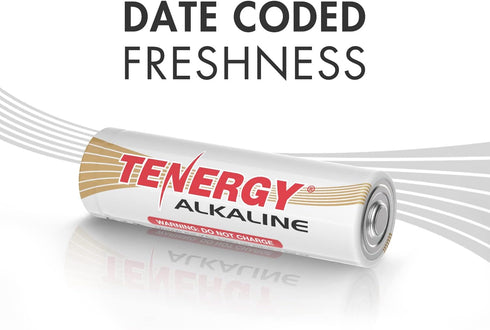 Tenergy 1.5V AA Alkaline Batteries, High Performance, 48 Pack, for Clocks, Remotes, Toys