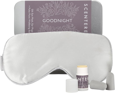 Scentered Goodnight Sleep Well Gift Set Luxury Silk Eye Mask, Aromatherapy Pocket