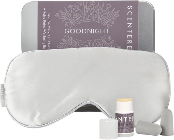 Scentered Goodnight Sleep Well Gift Set Luxury Silk Eye Mask, Aromatherapy Pocket