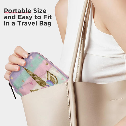 Skerhhux 7 Cute Purple Unicorn Pill Case Travel Pill Organizer Weekly Day Portable with Zipper Medicine Box Pill Case