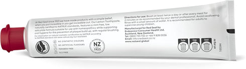 Red Seal Herbal & Mineral Fluoride Free Lemon Toothpaste, Mint Free, Vegan Friendly, 3.53 oz