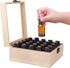 Essential Oil Storage Box, High Capacity Glass Lid Wooden Display Organizer for 15 ml Bottles, Nail Polish Collection