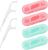 Dental Floss 4 PCS Travel Case - Portable Refillable Dental Floss Picks Organizer 40 Picks