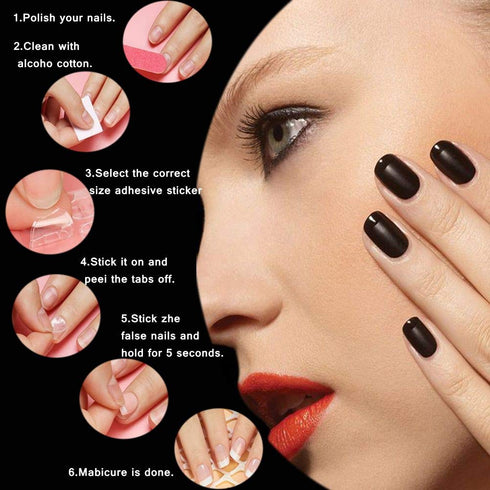 Nail Adhesive Tabs, 20 Sheets (480pcs), Transparent, Waterproof, Variety Pack for Press-On Nails.