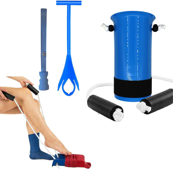 Sock Aid Kit for Elderly & Disabled with Long Shoe Horn -