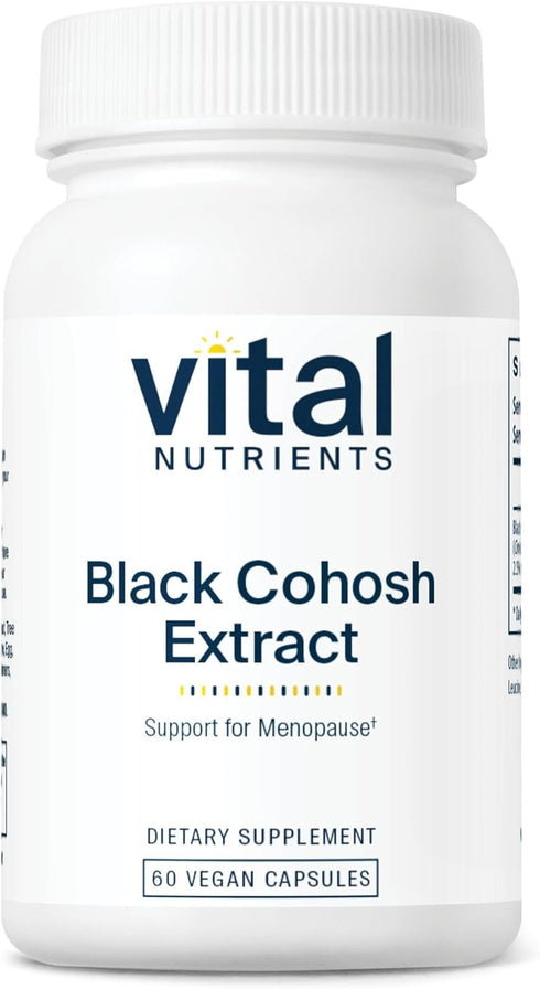 Vital Nutrients Black Cohosh Extract 250mg, Vegan Supplement for Women’s Menopause, 60 Capsules