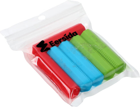 Eersida 6 Pieces Sensory Chew Pencil Toppers Set, Chewable Toys for Sensory Kids, Oral Motor Needs (Red, Blue, Green)