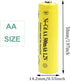 12 Packs 1.2V AA 500mAh Nickel Cadmium Rechargeable Batteries for Solar Lights, Lawn Landscape Lighting (AA Size)