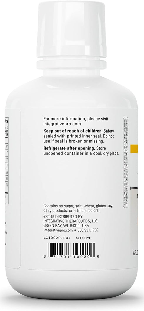 Integrative Therapeutics Liquid Calcium Magnesium (2:1) - Bioavailable Mineral Forms - Orange Vanilla Flavored - 16 fl