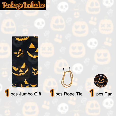 Ymsone 36 56 inches (1 Halloween Extra Large Gift Bags Jumbo - Spooky Gift Bag for Big Presents - Black and Orange
