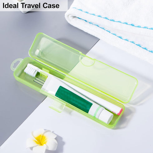 Toothbrush Case, 2 Packs, Transparent Green Travel Case, Portable Toothbrush Holder for Traveling