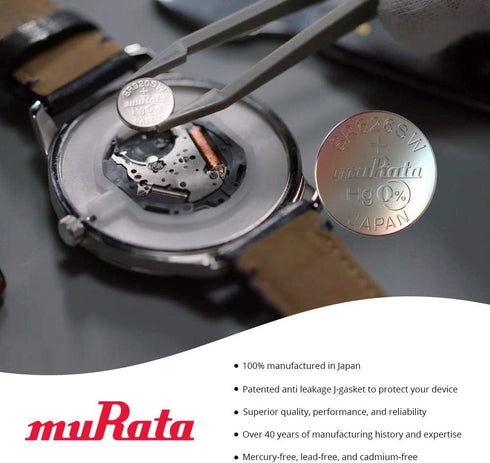 Murata SR521SW 1.55V Silver Oxide Watch Button Cell Battery (5 Batteries)