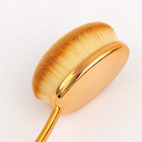 Large Round Toothbrush Oval Makeup Brushes Set, Rose Gold Foundation Contour, 4pcs