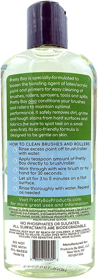 Pretty Boy (8.8 oz Paint Cleaner & Conditioner Eco-Friendly Solution for Cleaning & Conditioning Paint Brushes