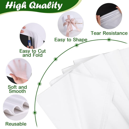 TUXIYA 1000 14" 20" Packaging, Sheets White Tissue Paper, X Tissue Papers Bulk for Christmas Wedding Birthday Showers