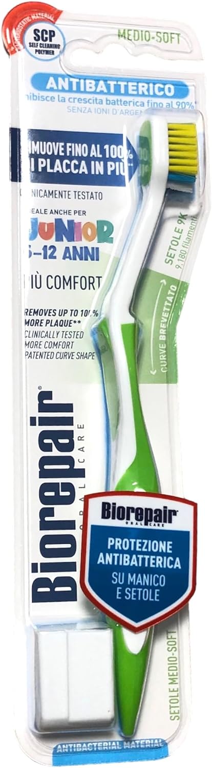Biorepair Oral Care Pro Toothbrush Curve, Junior Random Color, 2 Pack