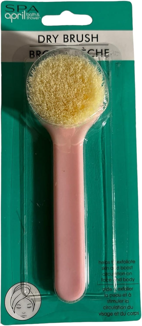 Spa April Bath and Body Brush, Daily Exfoliating Brush, Pink