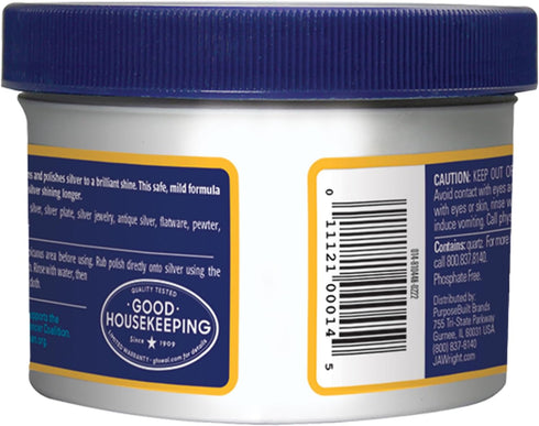 Wright's Silver Cleaner and Polish Cream, 8 Ounce, Ammonia Free, Gently Cleans Jewelry, Pewter, and Silver