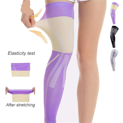 PAKHUDB 2PCs Men(PurpleYellow-1PCS,8/10) Calf Compression Sleeves Compression Leg Sleeves Full Length for Running