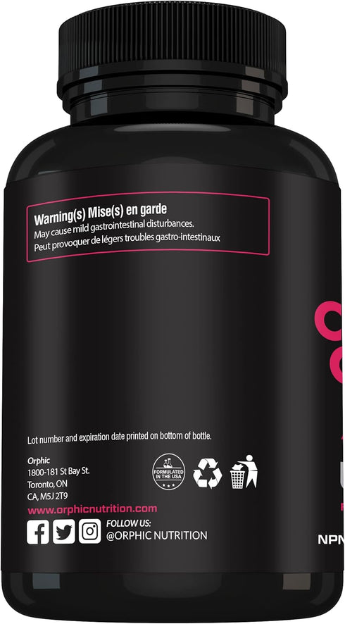 ORPHIC NUTRITION Collagen Peptides Capsules for Women, 1800mg Multi Collagen Pills, 90 Caps