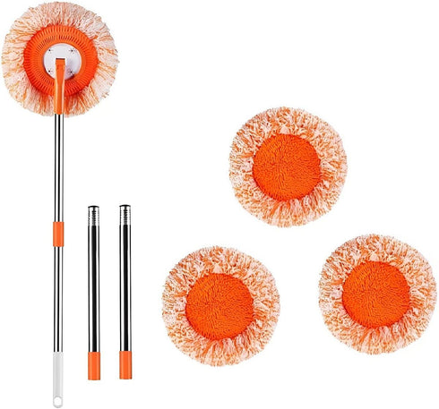 Urvrriu 360 Rotatable Adjustable Cleaning Mop with 4 Mop Head, Extendable Wall Cleaning