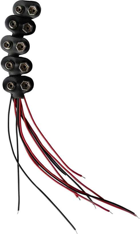 25 Pcs 9V Battery Clip Connector, Short Cable Connection 15cm Length (T Type Leather Shell)