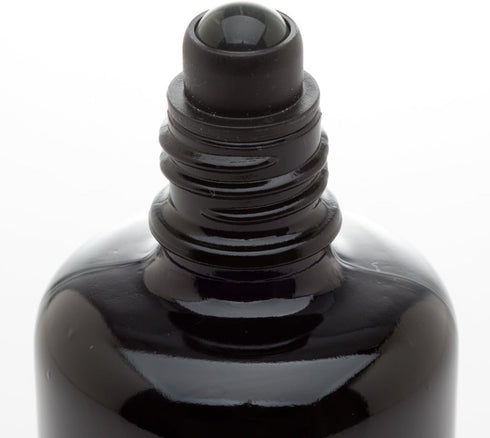 Infinity Jars 15 Ml (.5 fl oz) Black Ultraviolet Glass Bottle w/Glass Ball Roll on Tip by Infinity Jars