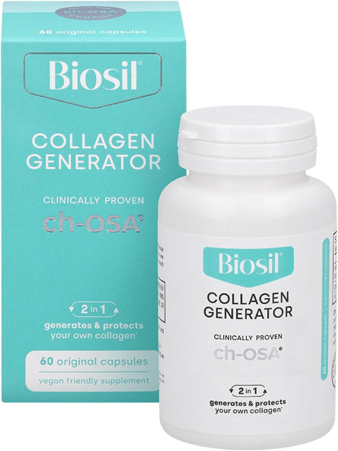 Biosil Collagen Generator - 60 Capsules with Patented ch-OSA Complex - Protects Your Own Collagen - GMO Free