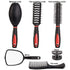 Set of 5 Professional Salon Hair Combs, Hair Cutting Brushes, Hairdressing Styling Tool Mirror and Holder Stand