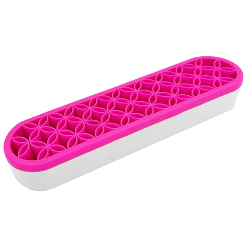 TANG SONG 1 PCS Silicone Makeup Brush Holder, Cosmetic Storage Box for Desktop Organizers (Pink)