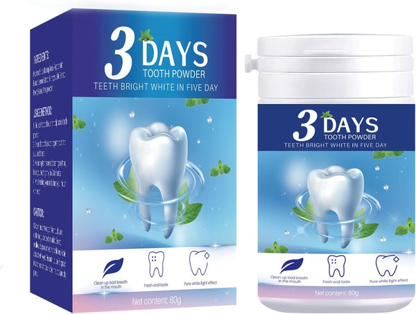 3 Days Teeth Whitener Mint Deep Cleaning Tooth Powder, Stain Remover & Polisher for Bright White Teeth in 5 Days