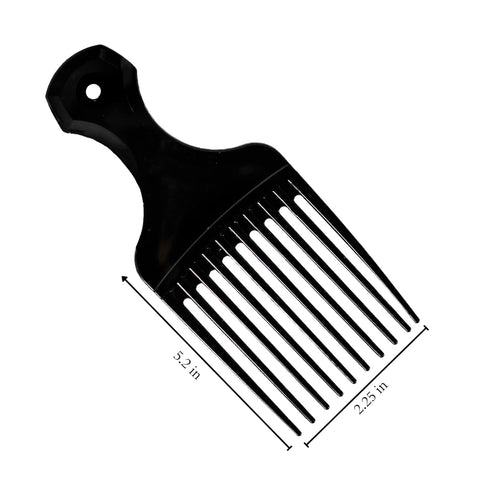 Plastic Hair Pick Comb, Wide Tooth Afro Lift Picks, Pack of 4 Combs for Styling and Detangling