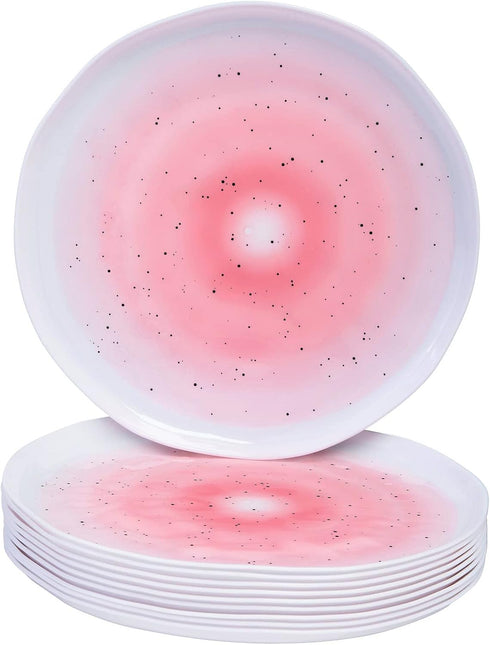 Silver Spoons BLUSH DESSERT PLATES, Ocean Ripples Design, Lava Collection, 7” - 10 PC