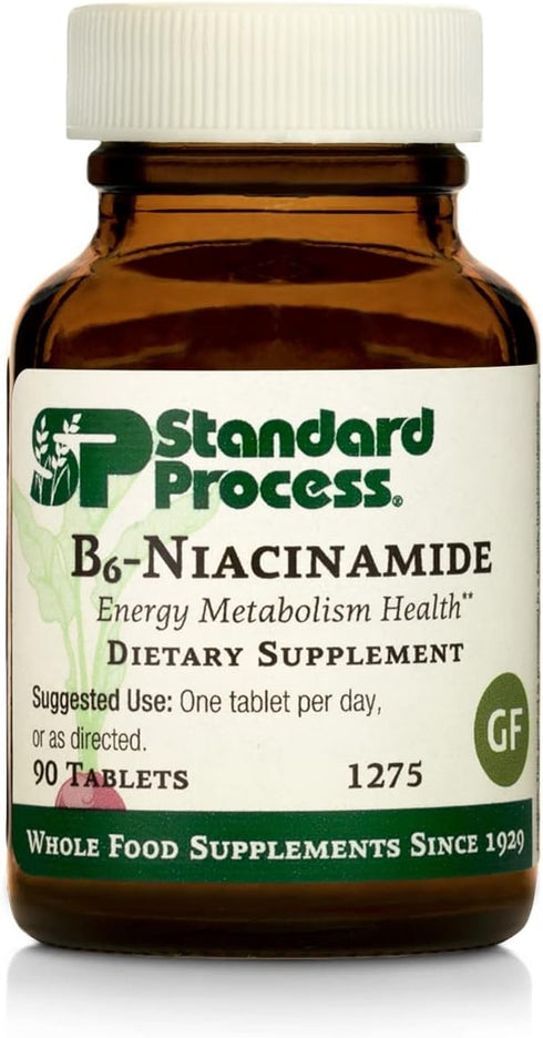 Standard Process B6-Niacinamide Supplement - 90 Tablets for Energy Metabolism, Heart Health & Digestion with Vitamin